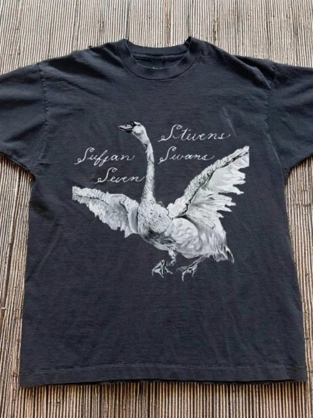 Gildan Black Short-Sleeve Swan Graphic Tee